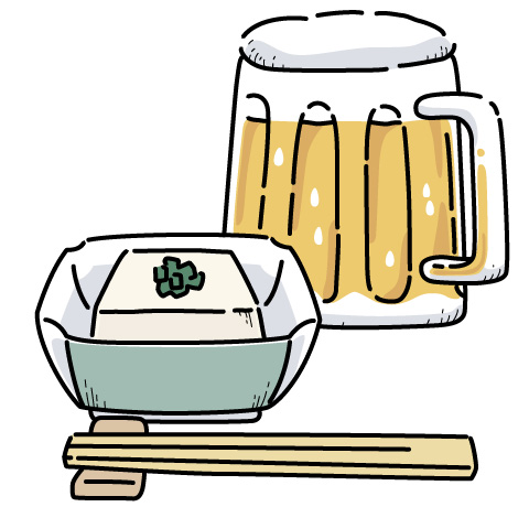 ビールと冷奴のイメージ