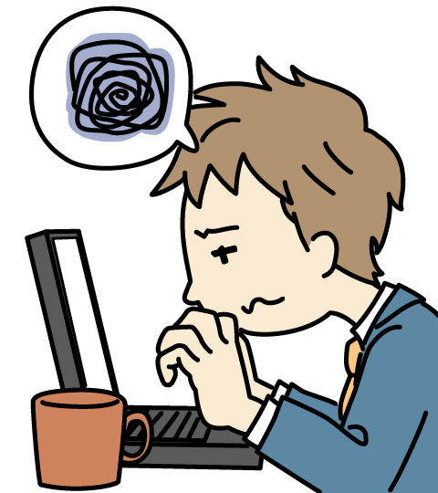 デザイン作りに困っている方のイラスト